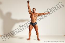 Underwear Gymnastic poses Man White Standing poses - ALL Muscular Short Brown Standing poses - simple Dynamic poses Academic